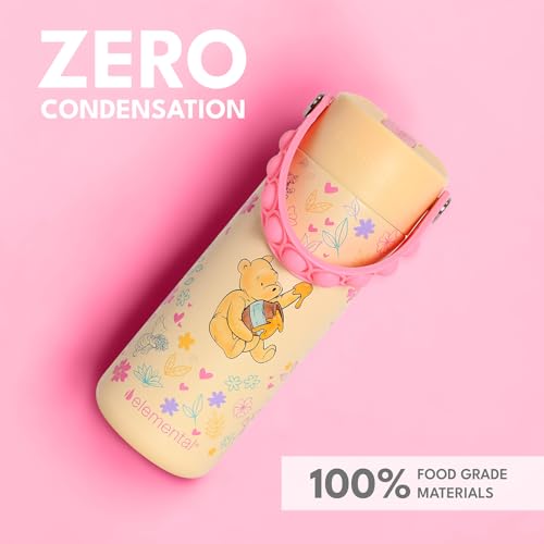 Elemental Insulated Kids Water Bottle, Stainless Steel Water Bottle with Straw Lid & Pop-It Handle, Leak-Proof Water Bottles for School, Boys or Girls, Travelling and Sports, 18oz - Classic Pooh - color: Classic Pooh