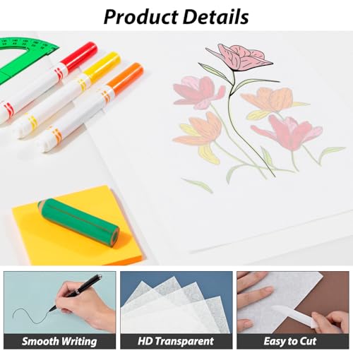 Tracing Paper Roll 24 Inches x 30 Yards, Trace Paper White ‌Translucent‌ Pattern Paper Tracing Paper for Drawing, Sewing, Sketch - size: 24 Inch Wide