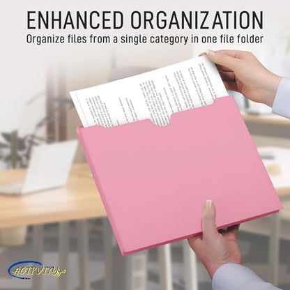 Pink File Jackets, 1 Inch Expansion, Letter Size, Reinforced Straight-Cut Tab, 6 Pack - color: Pink, style: 1 Inch Expansion