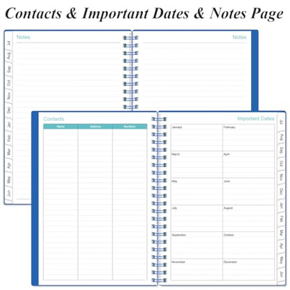 2026-2027 Planner - Planner 2026-2027 from July 2026 - June 2027, Weekly & Monthly Planner Spiral Bound with 12 Monthly Tabs, Inner Pocket, 6.4" x 8.5", Blue - color: Blue, size: 6.4" x 8.5"