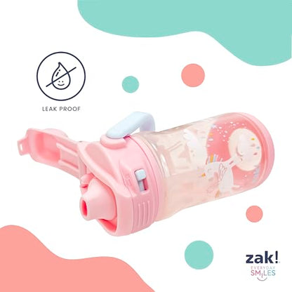 Zak Designs Peppa Pig Beacon Kid Water Bottle for Travel or At Home, 12oz Plastic is Durable and Leak-Proof with Liquid Lock Spout, Cover, Carry Handle, Protective Base (Peppa, George) - color: Peppa Pig
