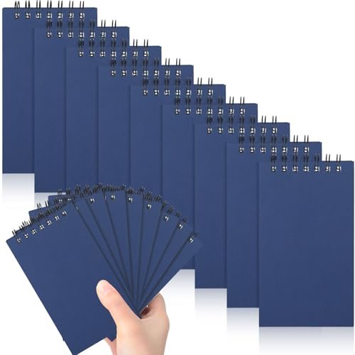 Tenceur 18 Pcs Pocket Notebook Bulk Small 3x5 Inch Spiral Notepads Mini Top Bound Notebook with Lined 120 Pages Ruled Memo Pads for Office College Nurse Essentials Back to School Gift (Blue) - color: Blue