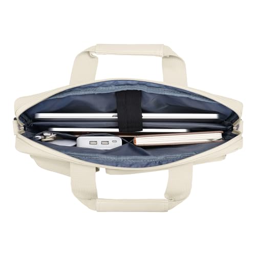 MOSISO Laptop Shoulder Bag 15.6 inch, 15-15.6 inch Computer Bag | Compatible with MacBook Pro 16 inch, HP, Dell, Lenovo with 2 Raised&1 Flapover&1 Horizontal Pocket&Handle&Belt, Sand - color: Sand, size: 16 inch