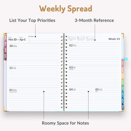 Forvencer 2026 Planner, Weekly and Monthly Calendar Planner for Women, Jan 2026 - Dec 2026, 8.5" x 11", Hardcover Planning Agenda book with Monthly Tabs, Spiral Bound, Inner Pocket, Cute Journal Organizer Notebook for Office School, A4 Size ,Purple - colo