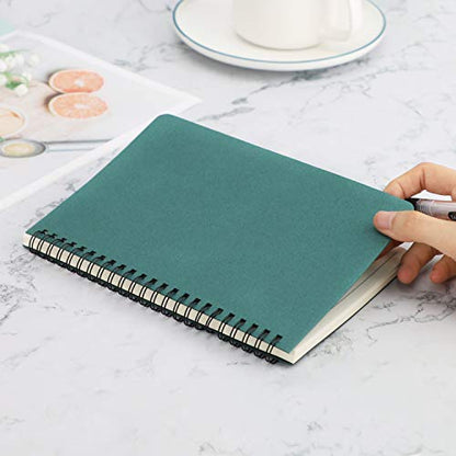 EUSOAR Hardcover Spiral Lined Subject Notebook, A5 160 Pages 1pcs 5.5"X8.3" College Ruled Travel Writing Notebooks Journal, Memo Notepad Sketchbook, School Office Business Diary Spiral Book Journal - color: Dark green, size: 1 Pack