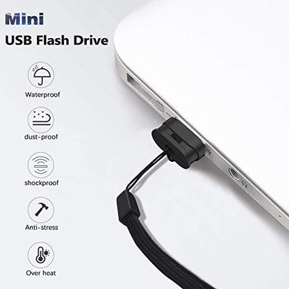 K&ZZ 32GB 2 Pack Ultra Fit USB Flash Drives Small Thumb Drive with Lanyard Low Profile USB Drive Mini Flash Drive 32 GB USB 2.0 Memory Stick Zip Drive, Black - color: Black (2Pack), size: 32GB 2.0