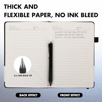 Aodaer 12 Set Lined Notebook Journals with Pens A5 Notebooks 100 GSM College Ruled Hardcover Notebook PU Leather Notepad with Pen Holder for Office School, 5.7 x 8.3 Inches, Navy Blue - color: Navy Blue