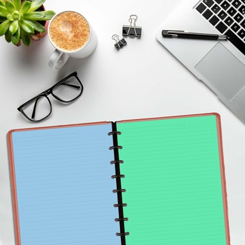 (2 Pack)9 Disc Discbound Refill Paper, Loose Leaf Paper, 9 Disc Prepunched Paper for Happy Planner Inserts, 5 Colors(40 Sheets/C), Total 200 Sheets/400 Pages, College Ruled, 110gsm, 7 X 9.2.5 Inch - size: 200 Sheets