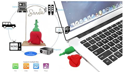 128GB USB 3.0 Flash Drive Novelty Cartoon Red Flower High Transfer Speed Pendrive Memory Stick - color: Flower