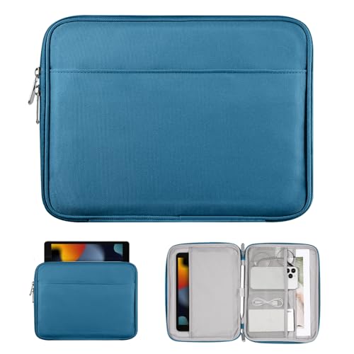 TiMOVO 9-11" Tablet Sleeve with Pocket for iPad A16 Tab, Peacock Blue | Protective Sleeve with Front Pocket, Fits iPad 11" A16 2025, 10th Gen 10.9", 10.2", Air 11/5th/4th Gen, Tab A9+ 11" - color: Peacock Blue
