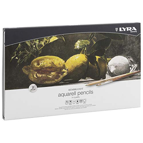 Lyra Rembrandt Aquarell Watercolor Pencils - 36 Vibrant Professional Watercolor Pencils for Artists and Students of All Ages - Water Color Pencils for Painting Drawing and Watercolor Effects - style: Set of 36