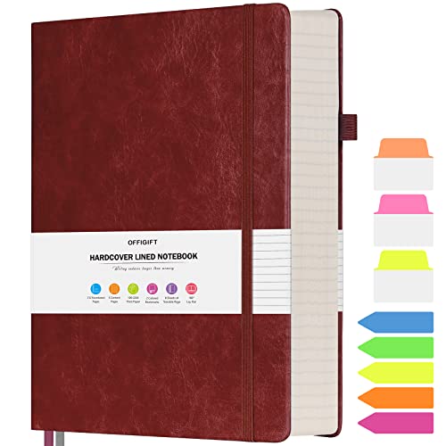 College Ruled Notebook B5, 312 Numbered Pages Diary, Lined Leather Journal | Extra-Thick with 2X Writing Space, 100gsm No Bleed Paper, Hardcover, Lay-Flat, for Work, School, Meeting Notes & Journaling - color: Burgundy, size: B5