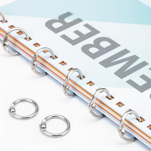 OWLKELA 80 Pcs Binder Rings 0.5 Inch, Loose Leaf Metal Book Rings, Flash Card Rings, Index Card Rings, Clip Rings, Nickel Plated Steel, Key Rings, Silver - color: Silver, size: 0.5 inch 80 Pcs