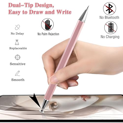 3 in 1 Universal Stylus Pen for Touchscreen,High Sensitivity & Precision Capacitive Stylus Pen for iPad Suitable for All Touch Screens of Nintendo Switch/iPhone/iPad/Android/Samsung/Tablets-Pink - color: Pink
