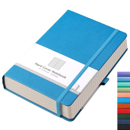 AHGXG Thick Journal Lined Notebook - 320 Numbered Pages A5 Notebook College Ruled Journal for Writing, 100gsm Lined Paper, Leather Hardcover, for Women Men Work Office School, 5.75'' X 8.38''-Blue - color: Blue, size: A5