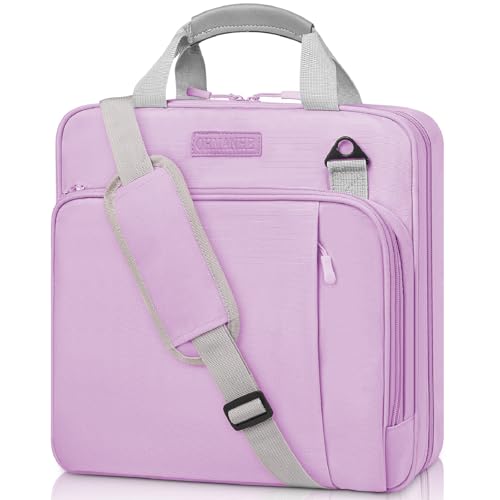 3-Ring Zipper Binder Organizer with Shoulder Strap, 2 Inch Binder | 500 Sheets Zip Up Binder Bag with Multiple Pockets & Storage, Laptop, Books Organizer for School Students and Teachers - color: Lilac Purple