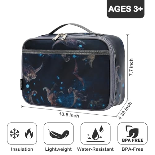 FlowFly Kids Lunch box Insulated Soft Bag Mini Cooler Back to School Thermal Meal Tote Kit for Girls, Boys, MyDinosaur - color: MyDinosaur
