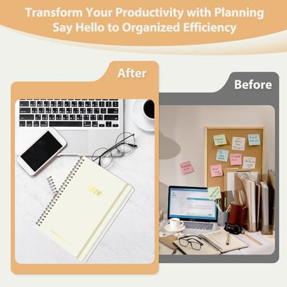 2026 Planner, Weekly and Monthly Calendar Planner Agenda, Jan 2026 - Dec 2026, Planning Academic Book, Office Desk Accessories and School Supplies - A5 (6.3'' x 8.5'') - color: A-Beige