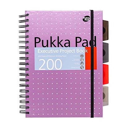 Pukka Pad 5 Subject Spiral Notebook 3-Pack - 200 Pages, 100 Sheets of 80GSM Paper with Repositionable Dividers & Perforated Edges for School & Office Planning & Organization - B5-7 X 10, Metallic - color: Metallic