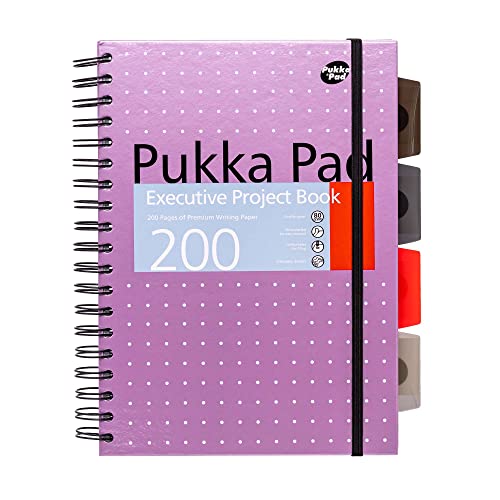 Pukka Pad 5 Subject Spiral Notebook 3-Pack - 200 Pages, 100 Sheets of 80GSM Paper with Repositionable Dividers & Perforated Edges for School & Office Planning & Organization - B5-7 X 10, Metallic - color: Metallic