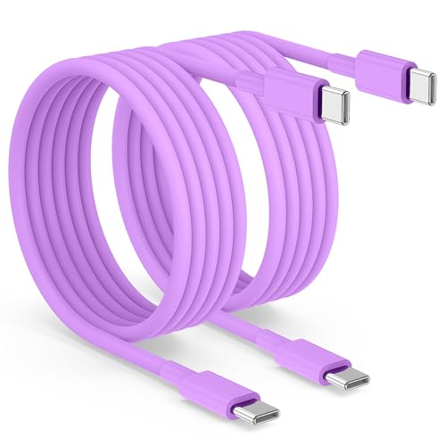 2pack 6ft USB C to C Cable, 60W Type C to Type C Fast Charging Cord for iPhone 17 16 15 Pro, Pro Max, Plus, iPad Pro, MacBook Air 13 inch, iPad Pro, Air, for Samsung Galaxy S25 and More, Purple - color: Purple, size: 6FT