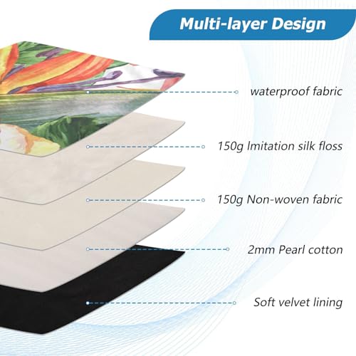 Spring Laptop Sleeve Bird of Paradise Computer Carrying Case Notebook Briefcase Tablet Puffy Cover Durable Waterproof PC Bag for 13.3-14" Pro Air Max - color: Multi-007