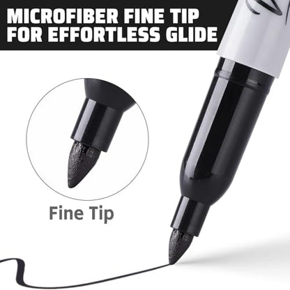 36 Pack Permanent Markers Fine Tip, Black Permanent Marker Pens for Office, School & Home, Waterproof, Smear-Proof, Quick-Drying - size: 1 Count (Pack of 36)