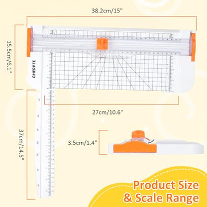 2 Set A4 Paper Cutter 12 Inch Titanium Paper Trimmer Scrapbooking Tool with 2pcs Replacement Blades with Automatic Safety Guard and Side Ruler for Craft Paper,Cardstock,Photo,Coupon, Label - color: Black+white(2 Set)