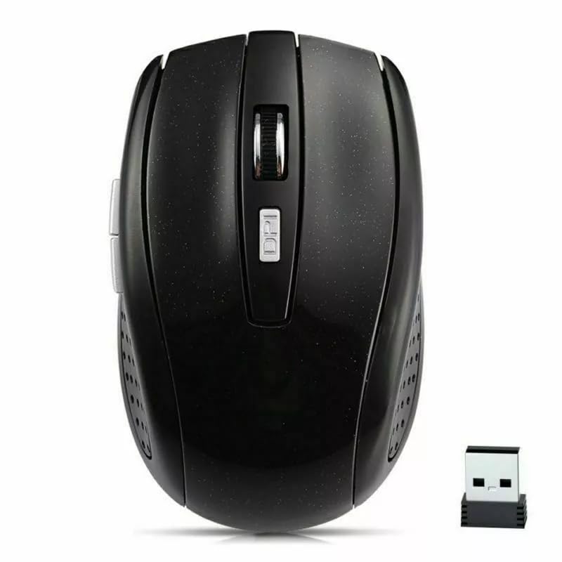 Wireless Mouse - Wireless Mouse for Laptop, 2.4GHz Wireless Mouse with USB Receiver, Ergonomic Mouse with 1600 DPI Optical Resolution, Compatible with Computer & Chromebook - color: Black