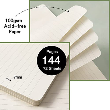 URSUNSHINE Ruled Notebook/Journal - Classic Lined Journal/Notebook, Hardcover with Thick Paper, 5.3" x 8.26", Banded + Pen Holder +Inner Pocket - Gray - color: Gray, size: Ruled