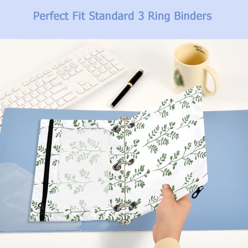 Studying 2 Pack Green Leaves Herbs Plants Spring 3 Ring Binder Pencil Pouch Bags,Clear Window Zipper Storage Case for Boys Girls School Office Supplies Cosmetics Organizers - color: Multi-herbs Leaves