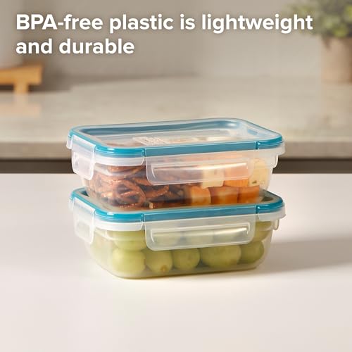 Snapware Plastic Total Solution 2-Pack (3-Cup) Food Storage Containers Set, Leakproof & Airtight Plastic Locking Lids Containers, Non-Toxic BPA-Free Lids, Microwave Dishwasher Freezer Safe - size: 2 Pack, style: 3 Cup