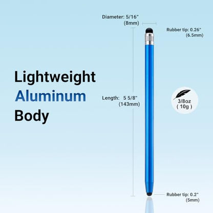 LINFANC 12Pcs Blue Stylus Pen for Touchscreen, 2-in-1 Stylus Pen for iPad | High Precision & Sensitivity, Aluminum Body, Suitable for iPad iPhone Android Smartphone Tablet Switch and All Touch Screens - color: 12 Blue