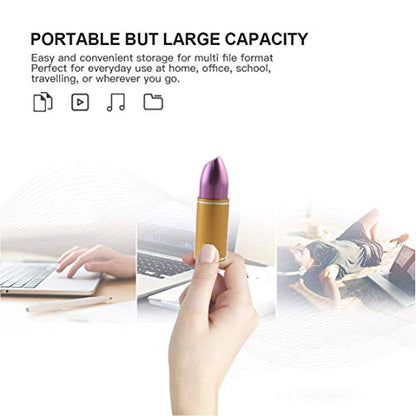 128GB USB 3.0 플래시 드라이브 메탈 립스틱 고속 전송 속도 펜드라이브 메모리 스틱 소녀 선물 - color: 립스틱.