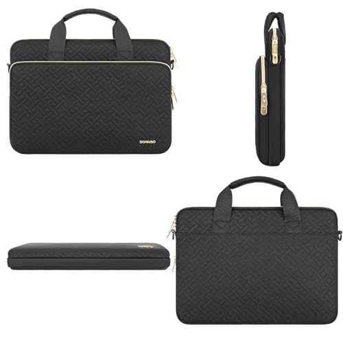 DOMISO 15.6 inch Laptop Case Sleeve Protective Cover Compatible with MacBook Pro 16 M4 M3 M2/Pro Max,15.6-16 inch HP Dell ASUS Lenovo Chromebook,Waterproof Computer Bag with Shoulder Strap,Black - color: Black, size: 15.6 inch
