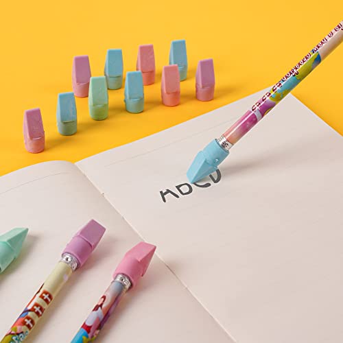 500 Pack Pencil Eraser Caps Pastel Colors Latex Free Pencil Pencil Eraser Toppers Arrowhead Caps Erasers for School Supplies,Light Color - color: Light Colour