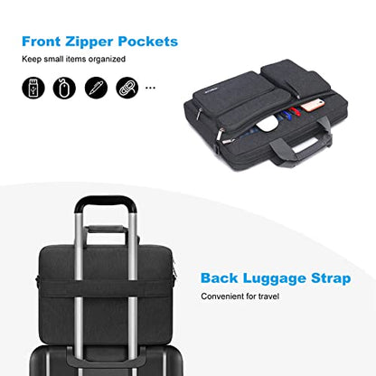 MOSISO Laptop Shoulder Bag 15.6 inch, 15-15.6 inch Computer Bag | Compatible with MacBook Pro 16 inch, HP, Dell, Lenovo with 2 Raised&1 Flapover&1 Horizontal Pocket&Handle&Belt, Slate Gray - color: Slate Gray, size: 16 inch
