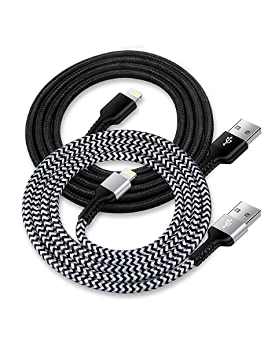 USB A to Lightning Cord, 2Pack/3Ft iPhone Charger Cable, Apple Approved | i Phone Fast Charging Power Wire for iPhone 14, 13 Pro Max, 13Pro, 13 Mini, 12 11 10 XR XS X 8 Plus 7 Fast Cargador Chord - color: Black, White, size: 3FT, style: USB to Lightning