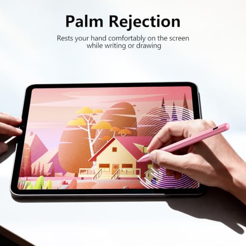 Stylus Pen for iPad 6th-11th Generation-2X Fast Charge Active Pencil Compatible with 2018-2026 Apple iPad Pro 11"/12.9"/M4, iPad Air 3/4/5/M2/M3/M4,iPad mini 5/6/7 Gen-Pink - color: Pink
