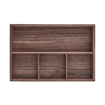 pandapark Wood Organizer Tray,Black Walnut,Desk & Drawer Storage Box (Walnut Master) - color: Walnut Master-4