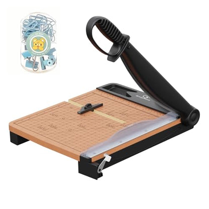 12 Inch Heavy Duty Paper Cutter, Wood Guillotine Paper Cutter & Paper Trimmer, 30 Sheets Capacity Paper Cutting Board for Classroom, Crafting, Cardstock Black - color: Black Gray