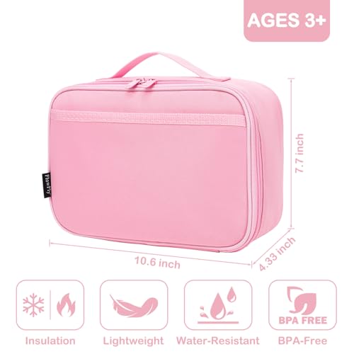 FlowFly Kids Lunch box Insulated Soft Bag Mini Cooler Back to School Thermal Meal Tote Kit for Girls, Boys, Pink - color: Pink Camo