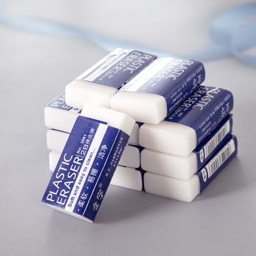 10 Pack Pencil Erasers, Large White Erasers for School Office, Art Erasers for Drawing