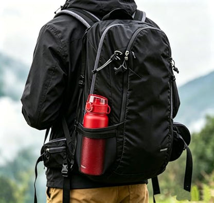 GOPPUS 20 Oz Insulated Stainless Steel Water Bottle BPA-Free Sports Water Bottle, Great for Travel, with Chug Lid - Leak & Sweat Proof with Anti-Dust Lid(Red) - color: Red