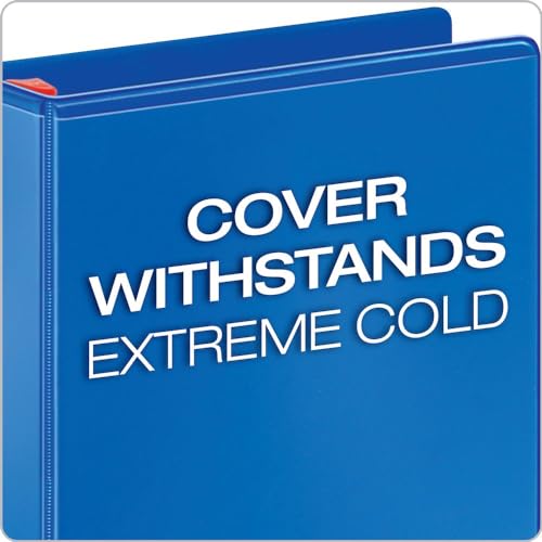 Cardinal 3 Ring Binder, 1 Inch Heavy Duty XtraLife Binder, Locking Slant-D Rings, Crack-Resistant Cover & Spine, ClearVue Covers, Holds 270 Sheets, Blue (26302) - color: Blue, size: 1-Inch