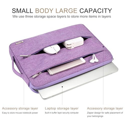 Voova 13 13.6 Inch Laptop Sleeve Case Compatible with MacBook Air 13 M1/M2/M3/M4 2020-2025, MacBook Pro 13/14, IPad Air/Pro 13, Waterproof Slim Computer Bag Cover with Handle, Lavender - color: Lavender, size: 12.6-13.6 Inch