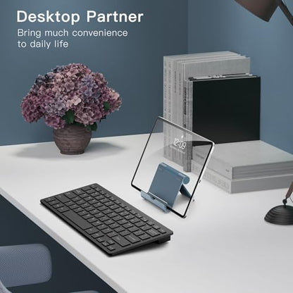 JETech Foldable Tablet Stand for 4-11" Tablets and Phones, Grey | Adjustable Portable Desktop Holder, Foldable Dock for iPad/iPad Pro/Air/Mini, Galaxy Tab A8/A7 Lite/A7/S8/S7, Kindle, etc - color: Grey