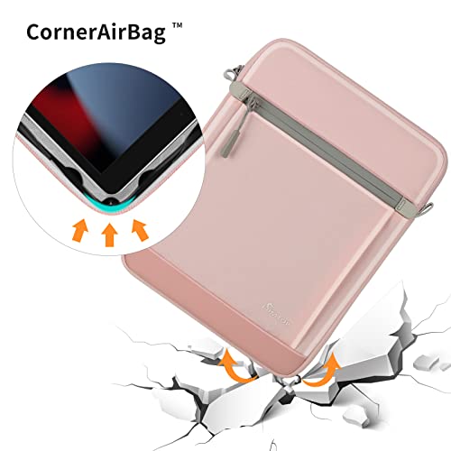 SIMTOP 11-Inch Tablet Sleeve, Compatible with iPad Pro 11-inch (M4), iPad Air 11-inch (M3), iPad 11-inch (A16) — YKK Zippers, Detachable Strap, Water-Resistant - color: Pink, size: 11 inch