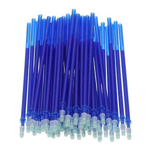 PATIKIL 48 Pcs Erasable Gel Pens Refills, 0.5mm Heat Erasable Pens Refills for Fabric Disappearing Ink Fabric Marking Pen for Sewing Quilting Writing, Blue Ink - color: Blue