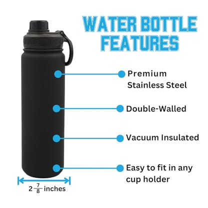 Wake Forest Water Bottle - Double Walled Stainless Steel 24 oz Keeps Drinks Cold or Hot - color: Wake Forest